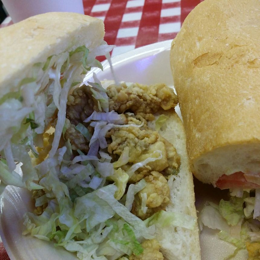 Oyster po-boy for breakfast - why not?